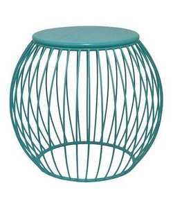 Mesa Auxiliar de Alambre Metálico con Acabado Verde Azulado, Soporte para Plantas, Mueble para Sala de Estar, Sofá, Hogar, Interior, Moderno, Decorativo, Taburete Redondo para Oficina - Product Image 5