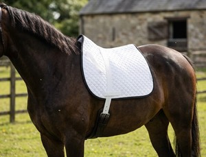 Sudadero Blanco para Doma Clásica con Ribete Negro, Ligero, de Algodón con Forro de Satén, para Montar a Caballo - Product Image 5