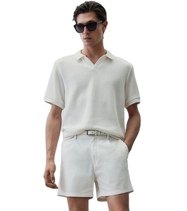 Regular Fit ODM & OEM Custom Brand Breathable 100% Cotton Rib Knit Men's Half <b>Sleeve</b> V-Neck Collar T-<b>Shirts</b> Available for Sale - Product Image 1