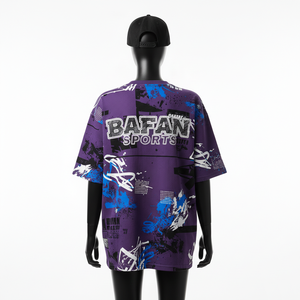 เสื้อยืดโอเวอร์ไซส์ผู้หญิง ผ้าโพลีเอสเตอร์ผสมสแปนเด็กซ์ คุณภาพพรีเมียม พิมพ์ลายแบบ Sublimation ทั่วตัว รับสกรีนโลโก้ เสื้อยืดโอเวอร์ไซส์ผู้หญิง ผ้าฝ้าย - Product Image 2