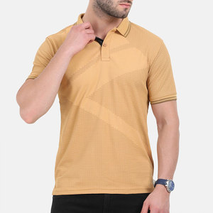 Polo de Manga Corta para Hombre con Logotipo Personalizado, Estampado Geométrico, Tejido de Punto, Corte Regular, Informal, Transpirable, Tela de Poliéster - Product Image 1
