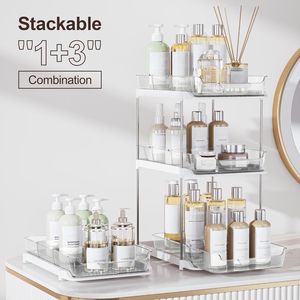 Organizador de Medicamentos Extraíble de 2 Niveles, Almacenamiento Multiusos para Baño y Cocina, Organizador Apilable para Fregadero y Despensa - Product Image 2