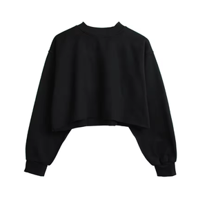 Sudadera Corta de Otoño para Mujer, al por Mayor, de Alta Calidad, 100% Algodón, Forro Polar, Transpirable - Product Image 6