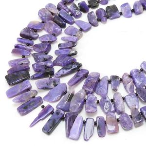Charoita Morada en Bruto, en Forma de Barra, Pulida, Suave, de 8 Pulgadas, de 8-15 mm de Largo, para Hacer Joyería, Piedra Natural - Product Image 1