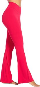 High Waisted <b>Flared</b> <b>Leggings</b> Wide Leg Workout Pants Cross Waist Yoga Trousers for Gym Dance Wear - Product Image 5