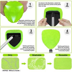 Xindell Confezione da 5 Testine di Ricambio in Microfibra Lavabili e Riutilizzabili per Pulitore Parabrezza, Tamponi Triangolari Gre - Product Image 2