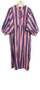 Robe Courte en Coton Brodé Faite Main à Col Noué et Manches Courtes Bouffantes Coupe Droite pour Femme – Motif Uni – Idéale pour l'Été et le Quotidien - Product Image 2