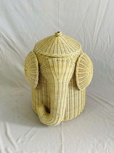 Actual photos from the workshop - Woven rattan toy storage basket for children, <b>elephant</b> shape, children's room <b>decoration</b>. - Product Image 3