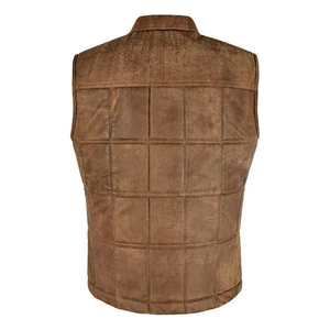 Chaleco de Cuero Genuino de la Mejor Calidad, Cálido e Impermeable para Otoño e Invierno, con Diseño sin Mangas y Bolsillos, en Venta - Product Image 3