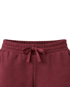 Custom Burgundy Women Sweat Shorts Cotton Fleece Elastic Waist <b>Drawstring</b> Gym Casual Summer Shorts OEM Manufacturer Supplier - Product Image 5