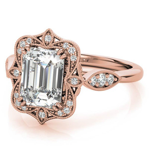 Anillo de Compromiso con Diamante Cultivado en Laboratorio, Corte Esmeralda, Certificado IGI, Natural, de Gema Creative, con Diamantes Rellenos, Claridad VS1, Estilo Elegante - Product Image 4