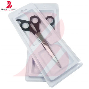 Ciseaux de barbier professionnels en gros, OEM, logo personnalisé, manche en plastique noir, acier inoxydable à haute teneur en carbone, ciseaux de coupe de cheveux - Product Image 3