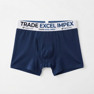 Men's Plus Size Breathable Knitted 100% Polyester Solid Front Logo <b>Boxer</b> <b>Shorts</b> Underwear Sportswear - Product Image 5