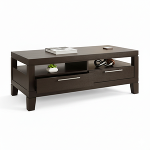 Mesa de Centro de Madera de Mango Hecha a Mano, Diseño Tradicional Convertible, Estilo Moderno, con Estante Inferior, para Sala de Estar - Product Image 3