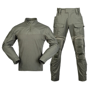 Uniforme de sécurité pour hommes : Chemise bleue, pantalon marine, polyester/coton, tenue d'hiver pour agents de sécurité, coupe professionnelle, style veste, détection de métal - Product Image 1