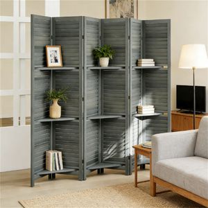 Paravento Pieghevole Bianco a 6 Ante per Camera da Letto e Divisorio per Ambienti - Product Image 1