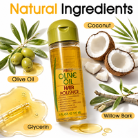 Sérum capillaire à l'huile d'olive pour cheveux bouclés et ondulés, léger, anti-frisottis, protection thermique, fini doux et brillant