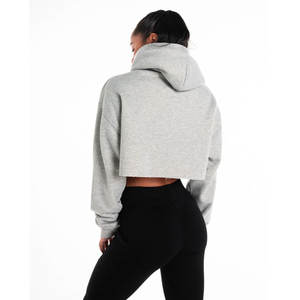 Sudadera con capucha oversize corta de punto para mujer, estilo moderno, tejido de invierno - Product Image 5