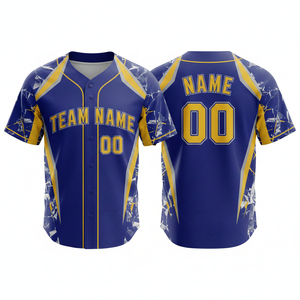 High-Performance Breathable Polyester Sportswear Custom Heat-Transfer Printed Baseball Uniform Adults Plus Size Front custom - Product Image 4