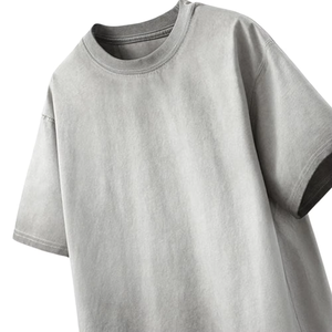 Cheap Price Breathable Fitted Washed Heavyweight Tee Women Men <b>Drop</b> Shoulder Wholesale Stone <b>Acid</b> Wash T Shirt - Product Image 3