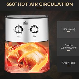 Friggitrice ad Aria Digitale da 6,9 Qt, 1700W, Circolazione a 360°, Timer Regolabile, Cottura Sana, Nera - Product Image 6