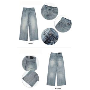 Jeans Baggy Personalizados al por Mayor para Hombre, de Alta Calidad, Azul Oscuro, Corte Recto, Estilo Y2K, Hip Hop, Moda - Product Image 4
