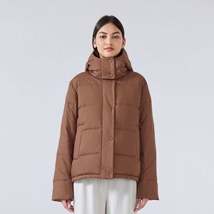 High Quality Women Winter Vintage Puffer <b>Jacket</b> Hooded Custom Made Long Sleeve Waterproof Windproof Zipper Print Latest - Product Image 3