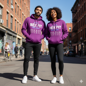 Sudadera con Capucha Morada Unisex con Estampado Rex Fit, Corte Regular, Algodón French Terry, Ropa Casual Urbana, Sudadera para Otoño - Product Image 1