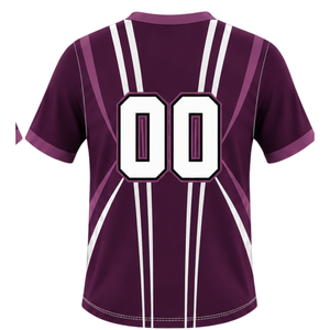 Maillot de rugby blanc bordeaux à manches courtes, col en V, uniforme d'équipe, respirant, léger, personnalisable, vêtements de sport pour l'entraînement - Product Image 2