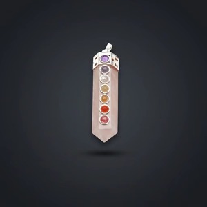 Colgante de Cuarzo Rosa de Alta Calidad con 7 Chakras, Decoración para el Hogar, Regalo, Manualidades, Joyería DIY, Ecológico, Halloween, Año Nuevo - Product Image 2