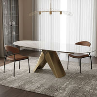 Juego de Mesa de Comedor Extensible de Piedra Sinterizada para 6 Personas, Muebles de Comedor Minimalistas de Lujo y Duraderos