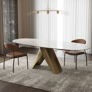 Ensemble de table <span class=keywords><strong>à</strong></span> <span class=keywords><strong>manger</strong></span> extensible en pierre frittée pour 6 personnes, meubles de <span class=keywords><strong>salle</strong></span> <span class=keywords><strong>à</strong></span> <span class=keywords><strong>manger</strong></span> durables, luxueux et minimalistes - Product Image 4