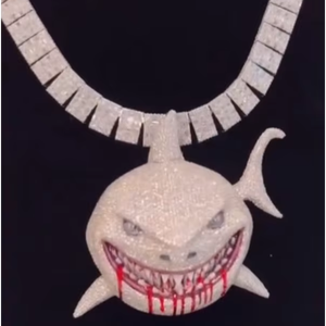 Colgante Hip Hop Personalizado de Plata de Ley 925 de Alta Calidad con Moissanita VVS, Engaste de Garra de Tiburón, Baño de Oro y Rodio, Corte Brillante Efecto Hielo - Product Image 1