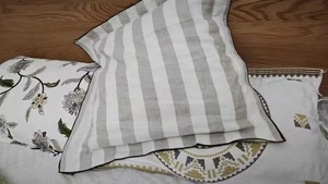 Funda de cojín de algodón a rayas, cuadrada, estilo nórdico, transpirable, con cierre tipo sobre, funda de almohada decorativa para el hogar - Product Image 5