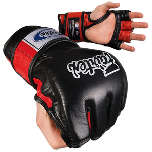 ถุงมือ MMA Fairtex รุ่นใหม่ คุณภาพดีที่สุด ดีไซน์ล่าสุด อุปกรณ์ต่อสู้สำหรับการต่อสู้แบบ Grappling หนัง PU แบบครึ่งนิ้ว ปิดด้วยแถบตีนตุ๊กแก - Product Image 5