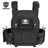 Gilet tactique modulaire multifonctionnel OEM en polyester noir, système MOLLE, résistant à l'eau, pour la chasse et les sports de plein air