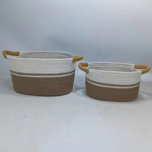 Cestas de Almacenamiento Plegables de Algodón y Jacinto de Agua 100% Ecológicas, Diseño Nuevo, Venta al Por Mayor, Cesta para Guardar Mantas, de Vietnam - Product Image 2