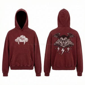 Sudadera con capucha personalizada tie-dye para hombre, con gráfico de mandala de vampiro, estilo oversize, lavado vintage, jersey de alta gama, fabricante de ropa urbana. - Product Image 5