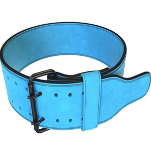 High Quality Cowhide Gym Training Lifting Belts Customizable Logo Power Training Lever Prong Buckle Fitness <b>Back</b> <b>Support</b> - Product Image 2