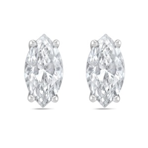 1 CT Lab Grown Marquise Diamond <b>Studs</b> 18K Gold Engagement Luxury Modern Geometric Women's - Product Image 2
