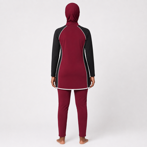 Ensemble burkini élégant pour femmes offrant une couverture complète, un tissu doux et une coupe flexible pour la natation en piscine, les voyages et les tenues de resort. - Product Image 5