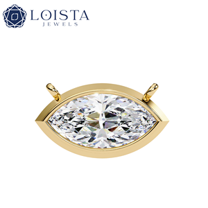 LOISTA Women's Platinum Marquise Cut Diamond Pendant Necklace GIA Certified D Color Minimalist Everyday Wear - Product Image 4