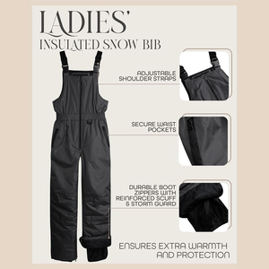 Pantalon de ski unisexe imperméable en polaire Tex isolé avec fermeture éclair, gris foncé, pour sports d'hiver et snowboard en extérieur - Product Image 4
