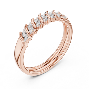 ชุดแหวนเพชร SERENITY WAVE LAB GROWN DIAMOND ทองคำแท้ 18KT ชุบโรเดียม ดีไซน์เรียบหรู สำหรับงานหมั้น งานแต่งงาน งานเลี้ยง ของขวัญวาเลนไทน์ หรือใช้ในชีวิตประจำวัน - Product Image 1