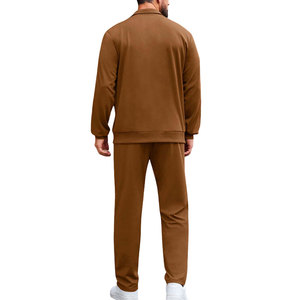 Men's Athletic Full <b>Zip</b>-<b>Up</b> Tracksuit Set 100% Cotton Streetwear Winter Fashion Workout Sweat suit Men's Athletic Jacket and Pant - Product Image 5