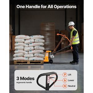 รถยกพาเลทแบบแมนนวล รับน้ำหนักได้ 5500 ปอนด์ ขนาด 48 นิ้ว x 27 นิ้ว พร้อมงาสูง 3.35-7.1 นิ้ว สำหรับงานขนย้ายวัสดุ - Product Image 5