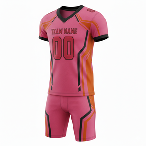 Ensemble de maillot et short de football américain personnalisé, position du logo sur le devant, 100% polyester, impression sublimée, respirant, antibactérien - Product Image 1