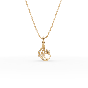 Pendentif en or avec diamant de laboratoire floral tourbillonnant, élégants breloques et pendentifs en diamant - Product Image 5