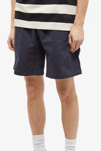 <b>Mens</b> Blue Cotton Oxford <b>Bermuda</b> <b>Shorts</b> Elastic Waist Casual Solid Color Mid Rise Breathable Woven Fabric - Product Image 4