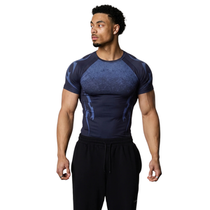 Camiseta de Compresión Gris Personalizada para Hombre, Manga Larga, Cuello Redondo, Ajustada, para Gimnasio, Entrenamiento, Deporte, Ropa Deportiva, Capa Base - Product Image 4
